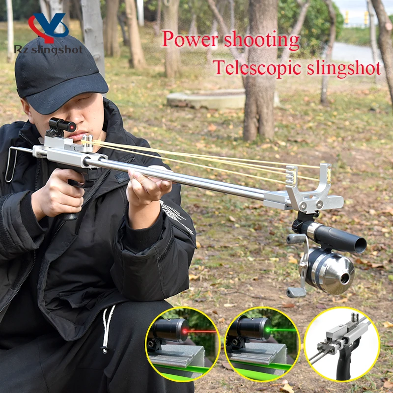 

Rifle Slingshot High Precision Powerful Distance Shooting Telescopic Bow Catapult for Outdoor Hunting Sports Competitive Game