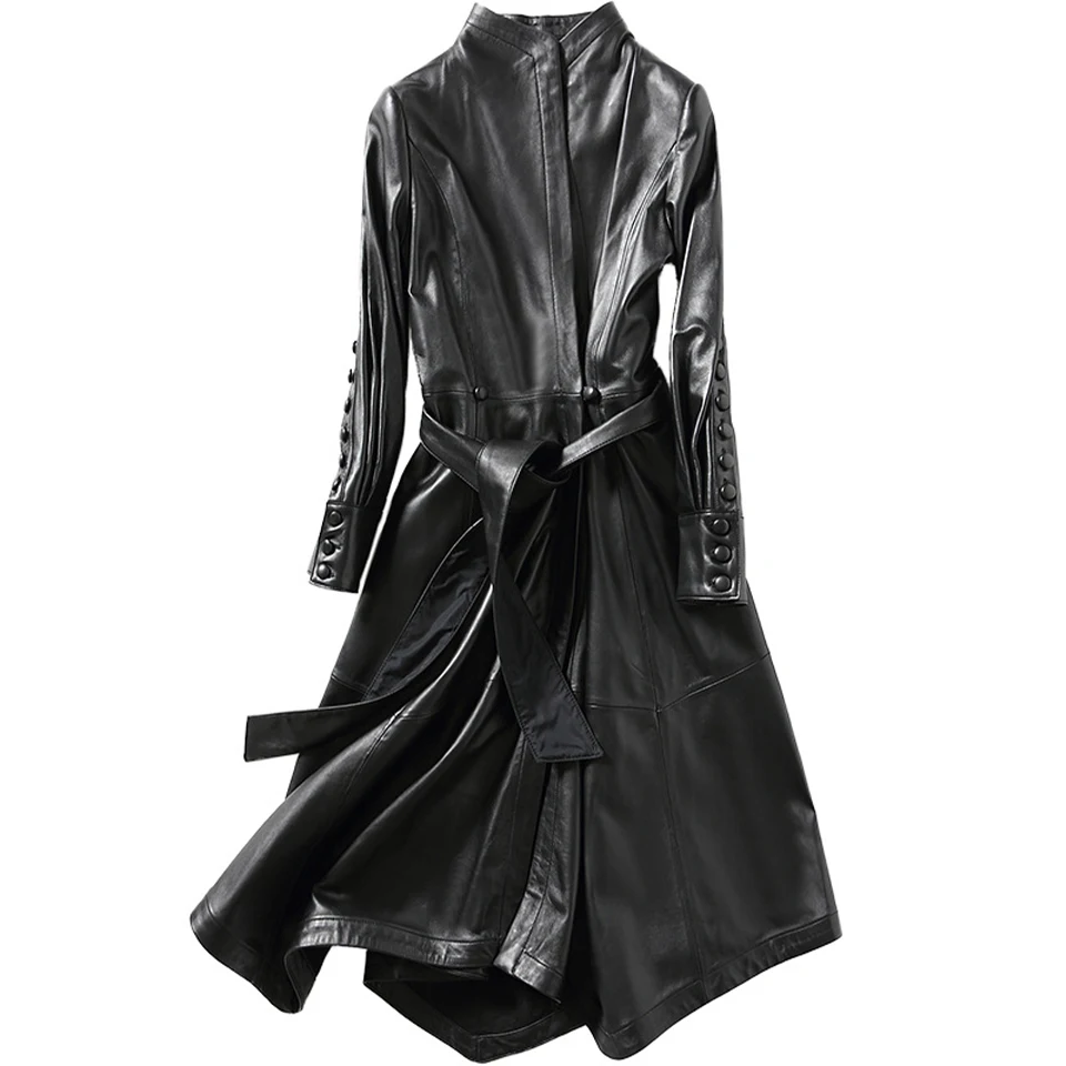 Women's Leather Jacket Mid-Length Sheepskin Slim-Fit Lace-Up Waterproof Breathable And Warm Ladies Jacket Casual Commuting Style
Women's Leather Jacket Mid-Length Sheepskin Slim-Fit Lace-Up Waterproof Breathable And Warm Ladies Jacket Casual Commuting Style