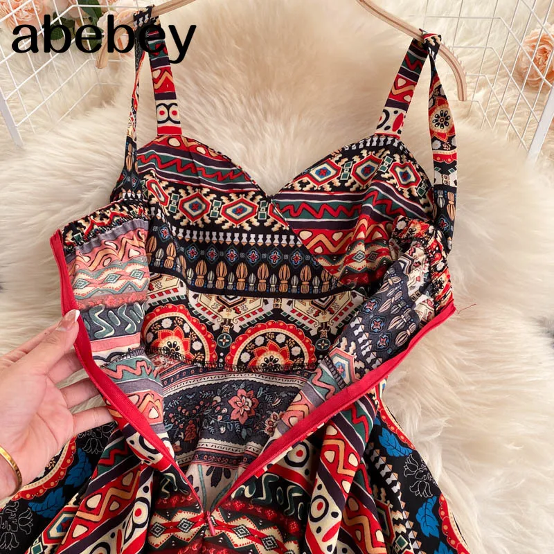 2021 New Style Women Sexy Holiday Dress Summer Spaghetti Strap Sleeveless Geometric Print High Waist Irregular Beach Dresses
2021 New Style Women Sexy Holiday Dress Summer Spaghetti Strap Sleeveless Geometric Print High Waist Irregular Beach Dresses