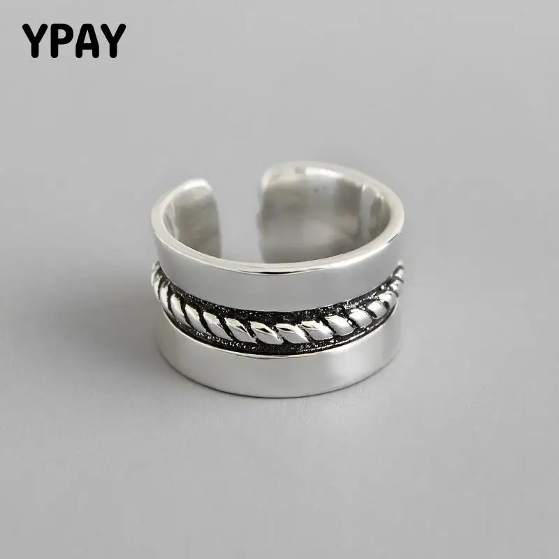 YPAY, Настоящее серебро 925 пробы, открытые кольца для мужчин и женщин, корейское, винтажное, Do the Old Twisted, широкое кольцо, ювелирные изделия для вечеринок, YMR879
YPAY, Настоящее серебро 925 пробы, открытые кольца для мужчин и женщин, корейское, винтажное, Do the Old Twisted, широкое кольцо, ювелирные изделия для вечеринок, YMR879