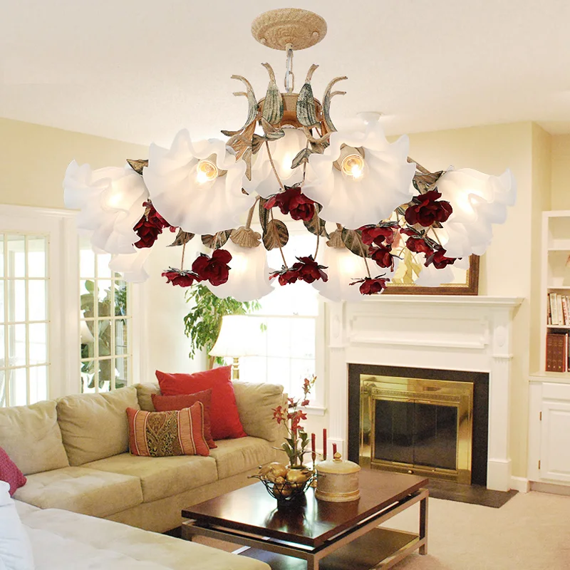 Nordic Modern Bedroom Chandelier Dining Room Living Room Iron Flower Glass Chandelier Old Style Lamps
Nordic Modern Bedroom Chandelier Dining Room Living Room Iron Flower Glass Chandelier Old Style Lamps