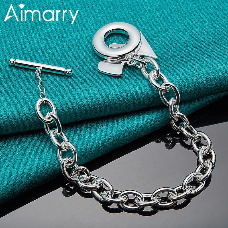 Aimarry 925 Sterling Silver Charm Pendant TO Chain Bracelet For Women Party Engagement Wedding Gifts Fashion Jewelry
Aimarry 925 Sterling Silver Charm Pendant TO Chain Bracelet For Women Party Engagement Wedding Gifts Fashion Jewelry