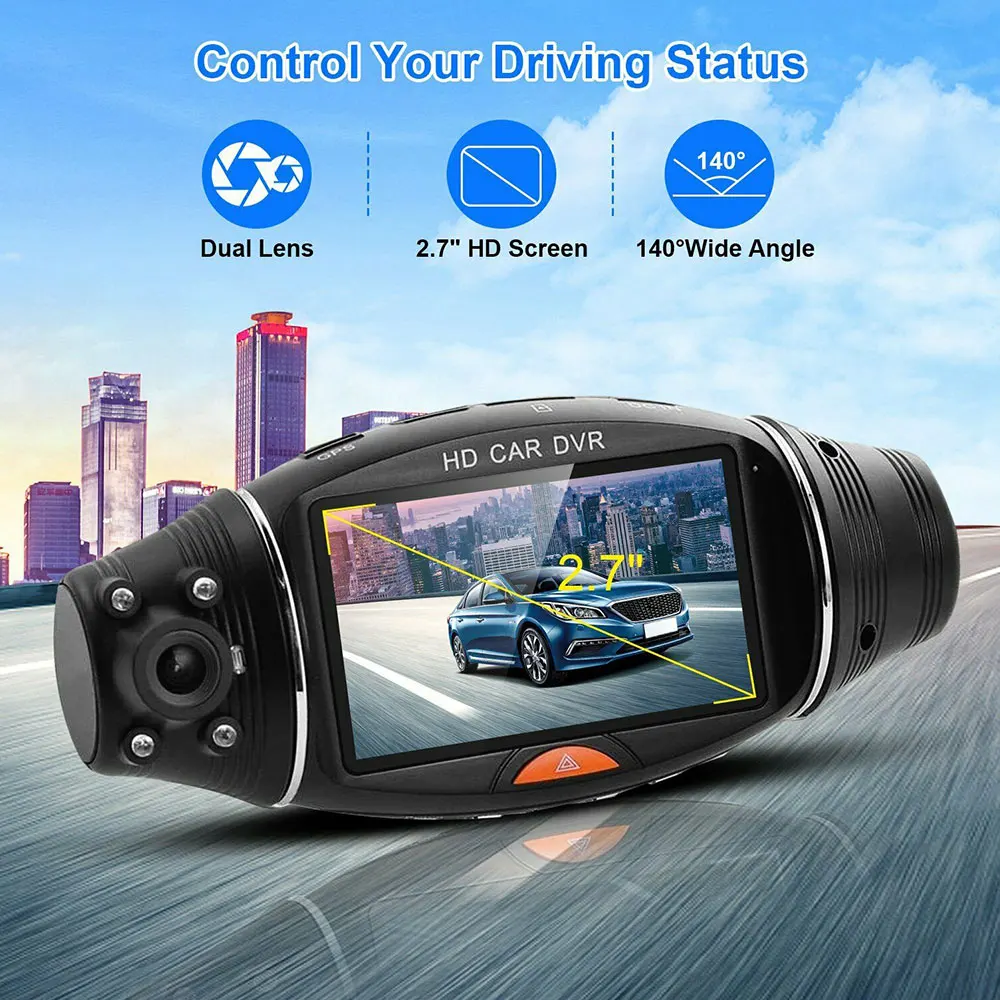 VEHEMO 140° Dash Cam Car DVR Video Recorder Camera 1080P HD Dual Lens Front Rear View Camera GPS Night Vision Video Recorder
VEHEMO 140° Dash Cam Car DVR Video Recorder Camera 1080P HD Dual Lens Front Rear View Camera GPS Night Vision Video Recorder