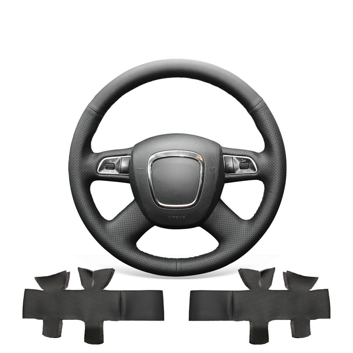 Black Genuine Leather Car Steering Wheel Cover For Audi A3 A4 B7 B8 C6 A6 Q5 Q7 S8 Car Accessories Interior Products Styling
Black Genuine Leather Car Steering Wheel Cover For Audi A3 A4 B7 B8 C6 A6 Q5 Q7 S8 Car Accessories Interior Products Styling