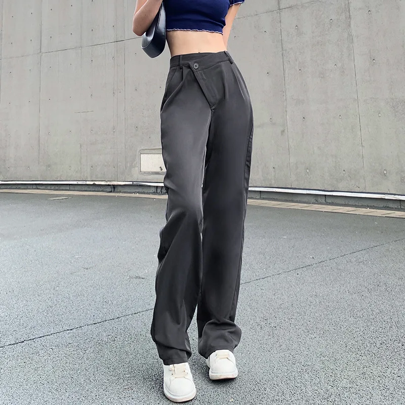 European And American Irregular Trousers Waist Drape High-waist Straight Wide-leg Casual Pants 2022 Autumn New
European And American Irregular Trousers Waist Drape High-waist Straight Wide-leg Casual Pants 2022 Autumn New