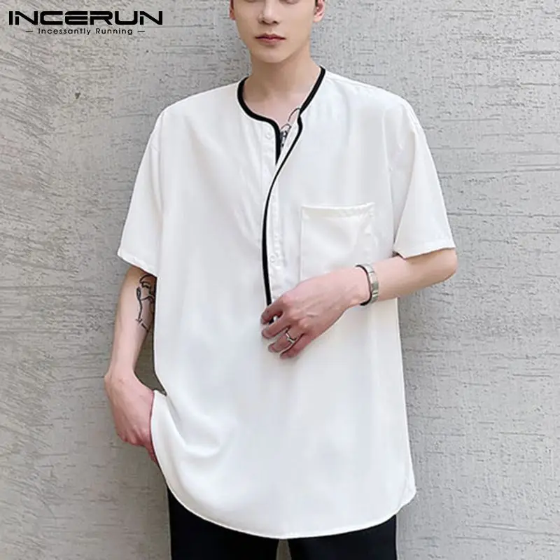 Men Shirt O Neck Patchwork Summer Short Sleeve Breathable Casual Men Clothing 2021 Pockets Streetwear Leisure Camisas INCERUN 7
Men Shirt O Neck Patchwork Summer Short Sleeve Breathable Casual Men Clothing 2021 Pockets Streetwear Leisure Camisas INCERUN 7