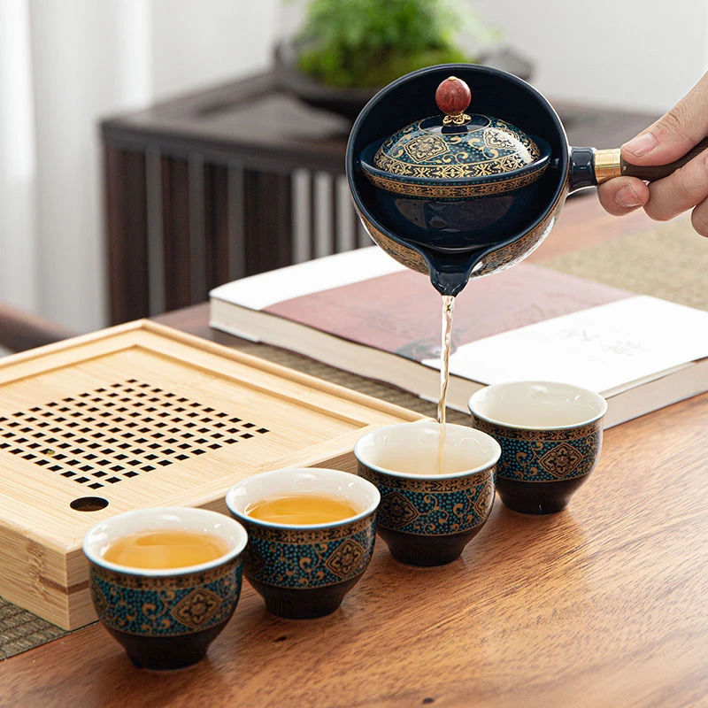Teaware Chinese Tea Set Gong fu Tea Sets Portable Teapot Set with 360 Rotation Tea Maker and Infuser Portable All in Gift Bag
Teaware Chinese Tea Set Gong fu Tea Sets Portable Teapot Set with 360 Rotation Tea Maker and Infuser Portable All in Gift Bag