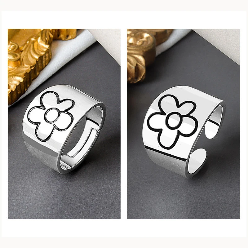 2021 New Korean Silver Color Opening Rings for Women Punk Trendy Plum Blossom Ring Small Daisy Flower Ring Party Couple Rings
2021 New Korean Silver Color Opening Rings for Women Punk Trendy Plum Blossom Ring Small Daisy Flower Ring Party Couple Rings