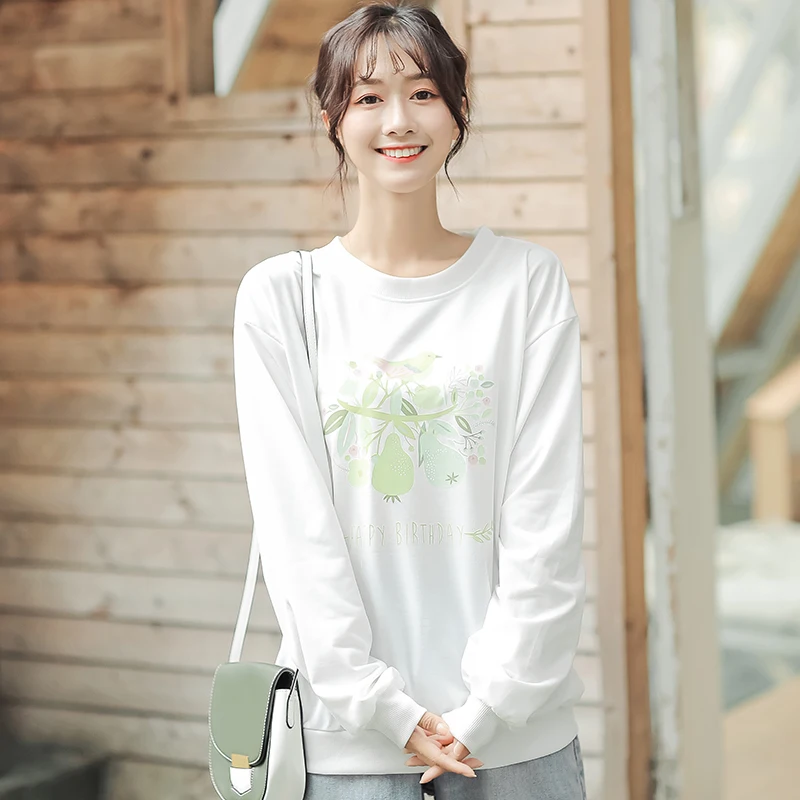 Fashion Printed Long Sleeve Autumn Sweatshirts Casual Round Neck Women Hoodies All-Match Long Sleeve White Tracksuits
Fashion Printed Long Sleeve Autumn Sweatshirts Casual Round Neck Women Hoodies All-Match Long Sleeve White Tracksuits