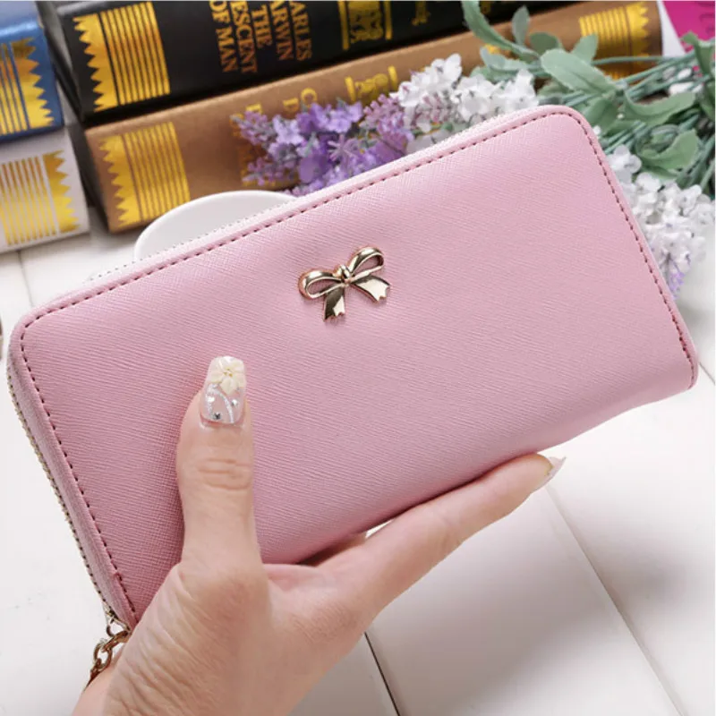 Cards Holder Wallet Ladies Cute Bowknot Women Long Wallet Pure Color Clutch Bag 2020 New PU Leather Purse Phone Card Holder Bag
Cards Holder Wallet Ladies Cute Bowknot Women Long Wallet Pure Color Clutch Bag 2020 New PU Leather Purse Phone Card Holder Bag