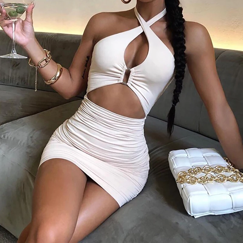 Tinastyle Halter Sexy Backless Summer Dress Women Sleeveless Hollow Out Bodycon Mini Dress Vestidos Casual Party Nightclub Dress
Tinastyle Halter Sexy Backless Summer Dress Women Sleeveless Hollow Out Bodycon Mini Dress Vestidos Casual Party Nightclub Dress