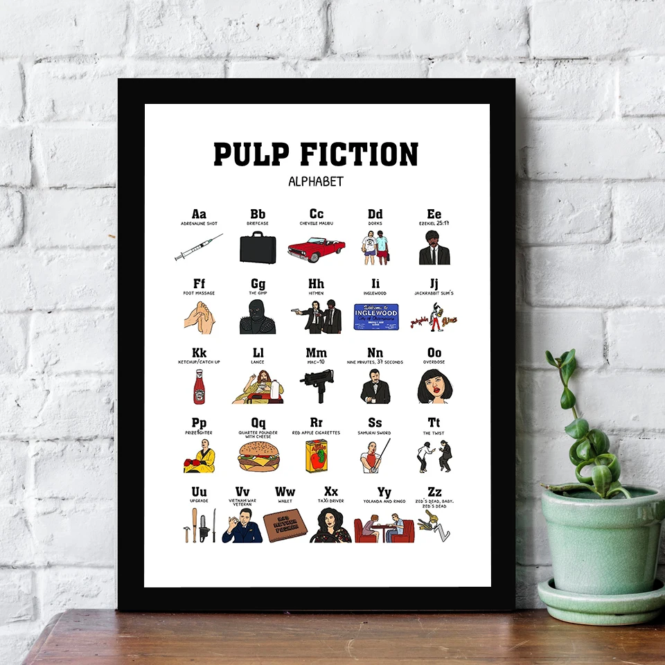 Movie Poster Pulp Fiction Letter Canvas Painting Wall Art Picture Nordic Print Modern Bar Room Home Decor Frameless Painting 
Movie Poster Pulp Fiction Letter Canvas Painting Wall Art Picture Nordic Print Modern Bar Room Home Decor Frameless Painting