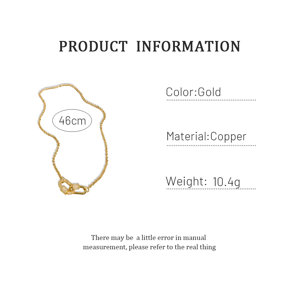 Monlansher Gold Color Double Circle Screw Necklace Micro Paved CZ Stone Pendant Necklaces for Women Minimalist Trendy Necklaces
Monlansher Gold Color Double Circle Screw Necklace Micro Paved CZ Stone Pendant Necklaces for Women Minimalist Trendy Necklaces