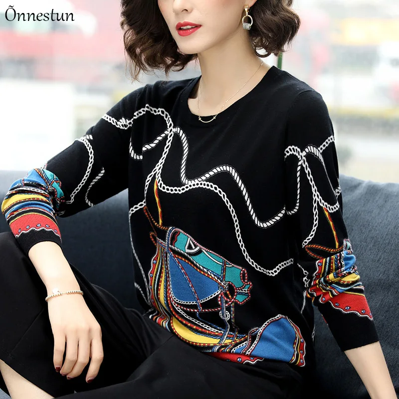 Print Sweater Women Tops Autumn Spring Korean Fashion Women Clothing Long Sleeve Pullover Pull Femme Women's Sweaters
Print Sweater Women Tops Autumn Spring Korean Fashion Women Clothing Long Sleeve Pullover Pull Femme Women's Sweaters