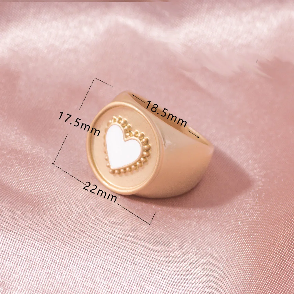 2021 New Female Women's Rings Wedding Alloy Enamel Love Heart Round Rings Gifts Women Girl Party Fashion Jewelry Wholesale Gift
2021 New Female Women's Rings Wedding Alloy Enamel Love Heart Round Rings Gifts Women Girl Party Fashion Jewelry Wholesale Gift