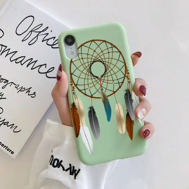 Dream Catcher Feather Phone Case Liquid Silicone for iPhone 11 Pro Max XR XS X Soft Candy Cover for iPhone 6 6S 7 8 Plus Cases
Dream Catcher Feather Phone Case Liquid Silicone for iPhone 11 Pro Max XR XS X Soft Candy Cover for iPhone 6 6S 7 8 Plus Cases