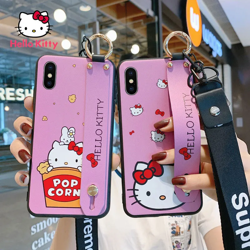Hello Kitty for IPhone X/XSMAX/XR Cartoon Wristband Hanging Neck Cute Anti-drop Silicone Phone Case 
Hello Kitty for IPhone X/XSMAX/XR Cartoon Wristband Hanging Neck Cute Anti-drop Silicone Phone Case