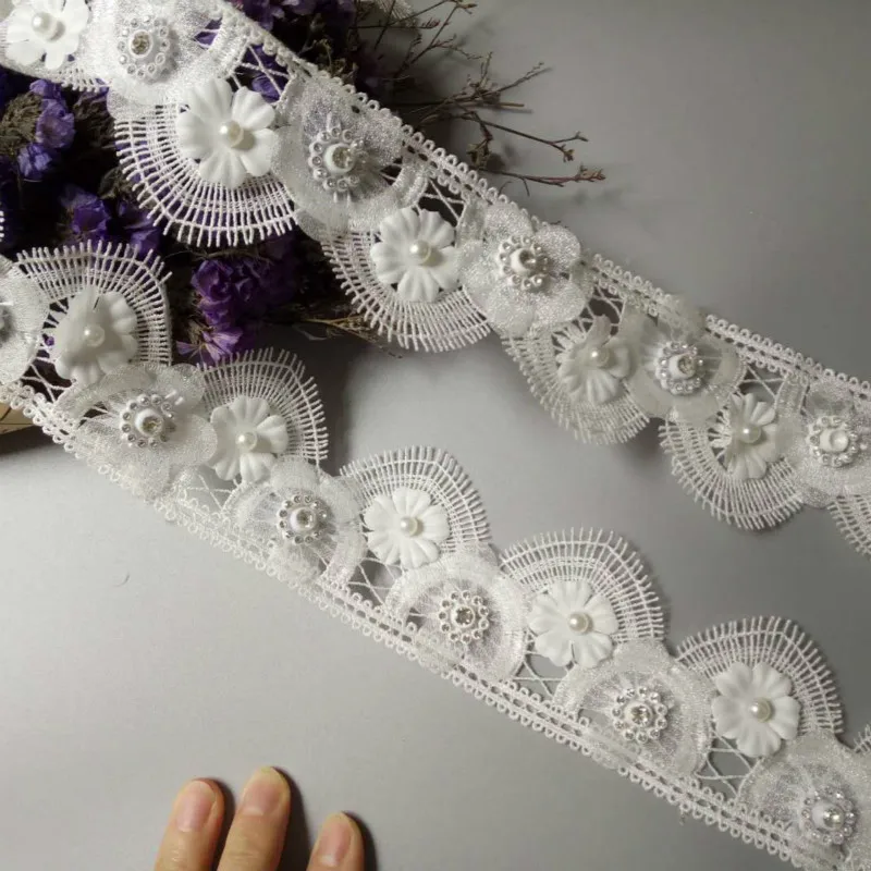 2 Yard White 5.5 cm Pearl 3D Flower Tassel Lace Trim Ribbon Fabric Embroidered Applique Sewing Craft Wedding Dress Clothes
2 Yard White 5.5 cm Pearl 3D Flower Tassel Lace Trim Ribbon Fabric Embroidered Applique Sewing Craft Wedding Dress Clothes