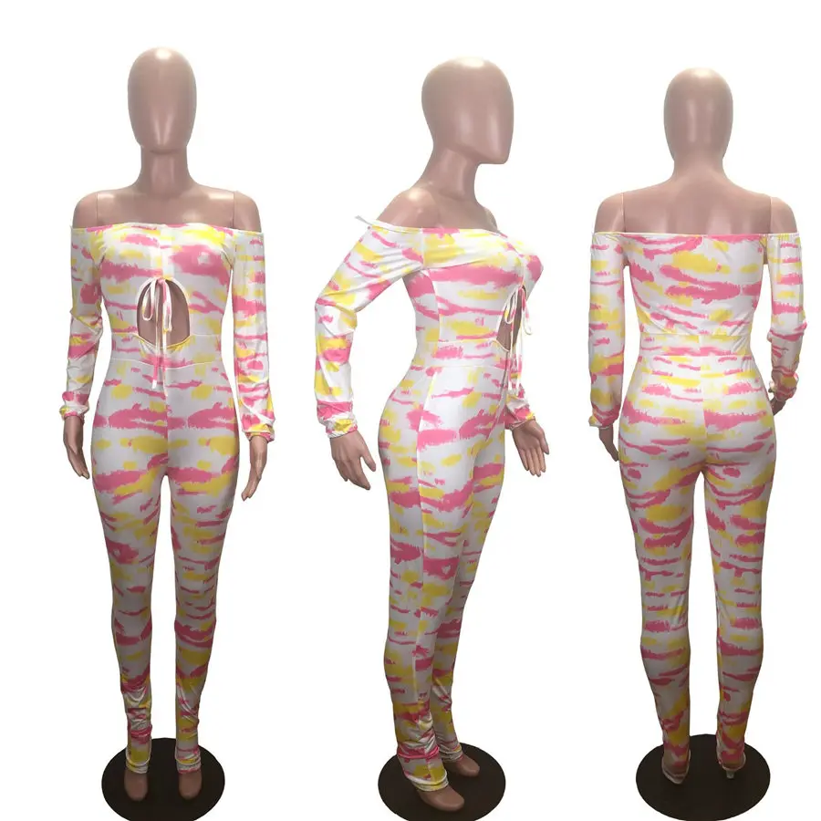 Women Jumpsuit Print Skinny Chest Hollow Out One Piece Full Sleeve Slim Sheath Elastic Off Shoulder Jumpsuits for Sexy
Women Jumpsuit Print Skinny Chest Hollow Out One Piece Full Sleeve Slim Sheath Elastic Off Shoulder Jumpsuits for Sexy