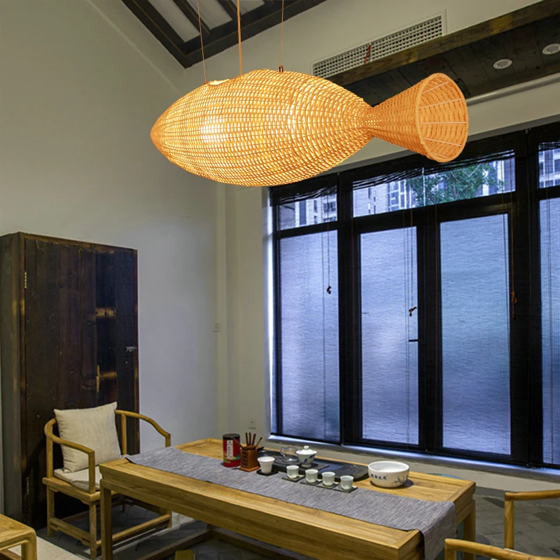 Modern Rattan Net Fish-shaped Pendant Light Hand Knitted Creative Art Lamps for Living Room Bedroom Dining Kitchen Chandeliers
Modern Rattan Net Fish-shaped Pendant Light Hand Knitted Creative Art Lamps for Living Room Bedroom Dining Kitchen Chandeliers