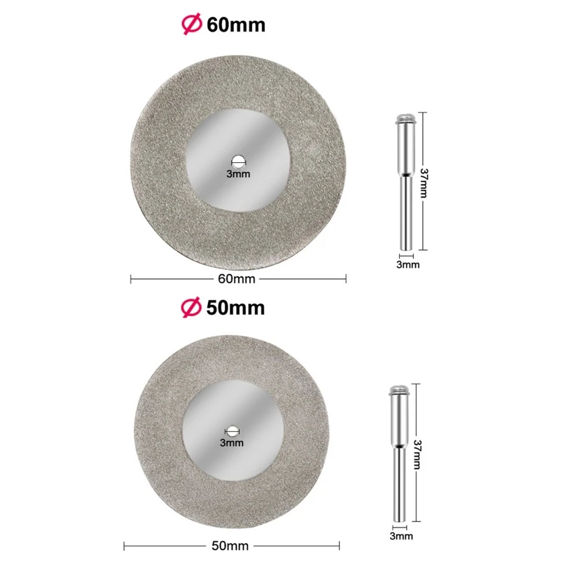 50/60mm Diamond Cutting Disc Grinding Wheel Saw Circular with 3mm Shank Drill Bit Rotary Tool for Angle Grinder Diamond SawBlade
50/60mm Diamond Cutting Disc Grinding Wheel Saw Circular with 3mm Shank Drill Bit Rotary Tool for Angle Grinder Diamond SawBlade
