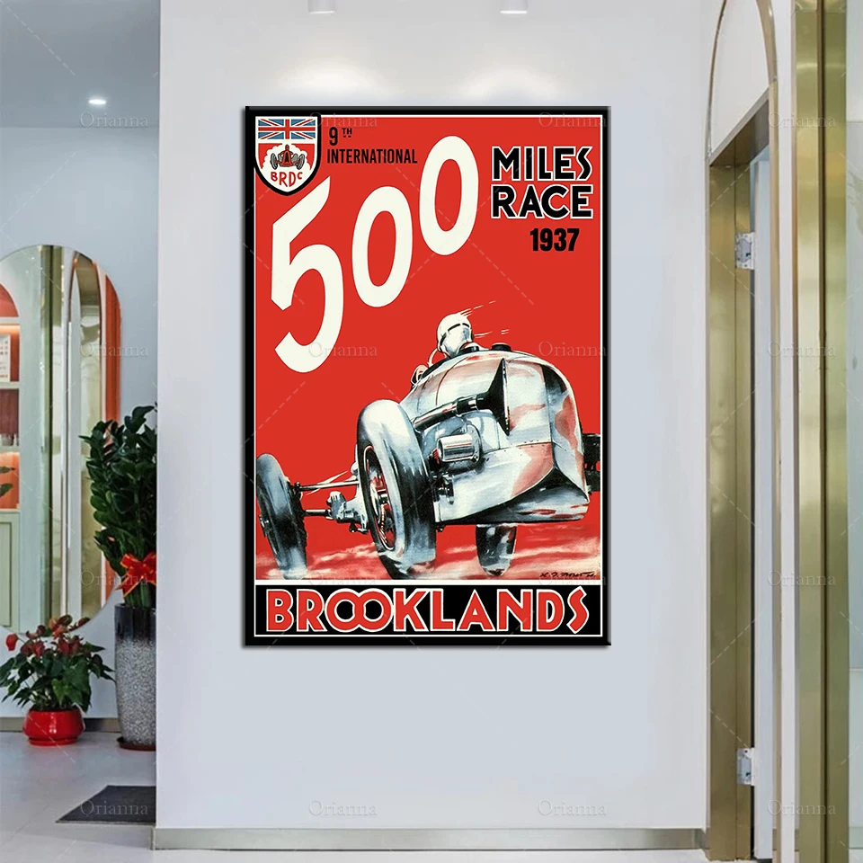 Brooklands 500 Miles Race 1937 Wall Art Canvas Painting Retro Poster Hd Prints Car Poster Modular Pictures Home Decoration Frame
Brooklands 500 Miles Race 1937 Wall Art Canvas Painting Retro Poster Hd Prints Car Poster Modular Pictures Home Decoration Frame