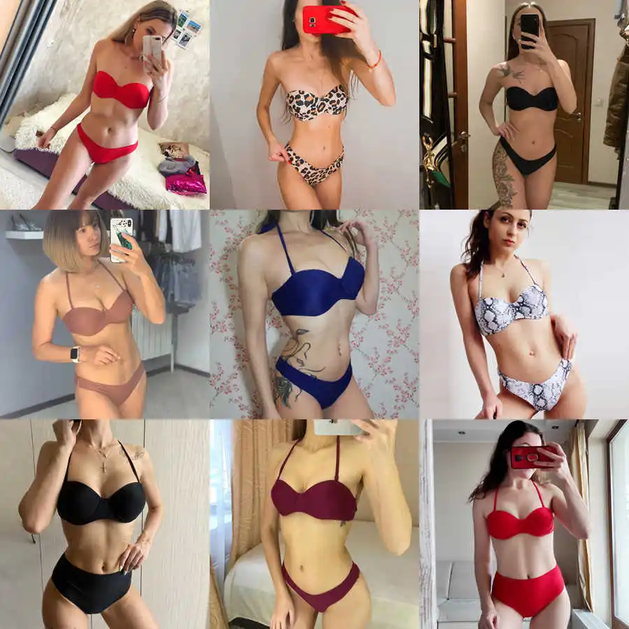 2021 New Bikini Fashion Push Up Bikini Set Swimsuit Women High Waist Leopard Solid Red Triangle Swimwear Two-Piece Suits
2021 New Bikini Fashion Push Up Bikini Set Swimsuit Women High Waist Leopard Solid Red Triangle Swimwear Two-Piece Suits