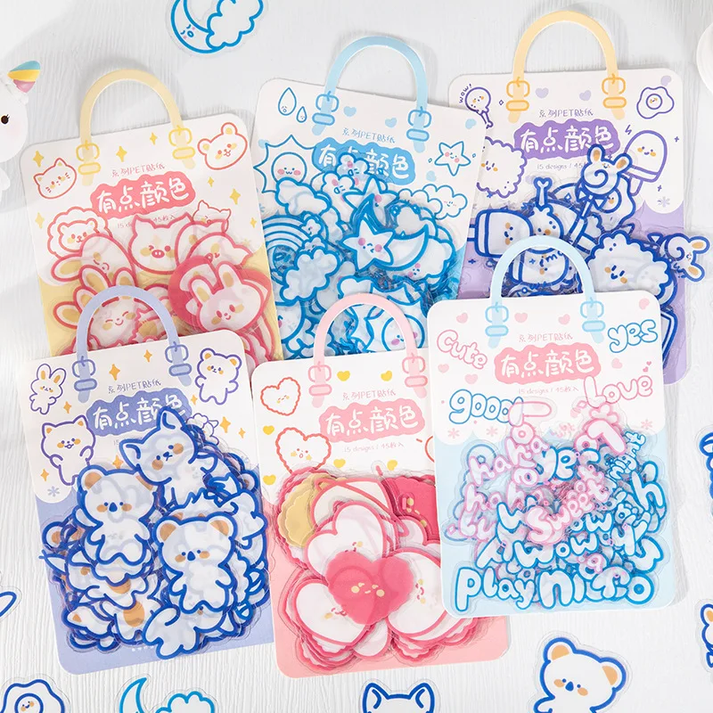 45 PCS PET Waterproof Colored Cute Cartoon Animal Weather Words Decorative Stickers for Scrapbook Diary Albums DIY Journal
45 PCS PET Waterproof Colored Cute Cartoon Animal Weather Words Decorative Stickers for Scrapbook Diary Albums DIY Journal
