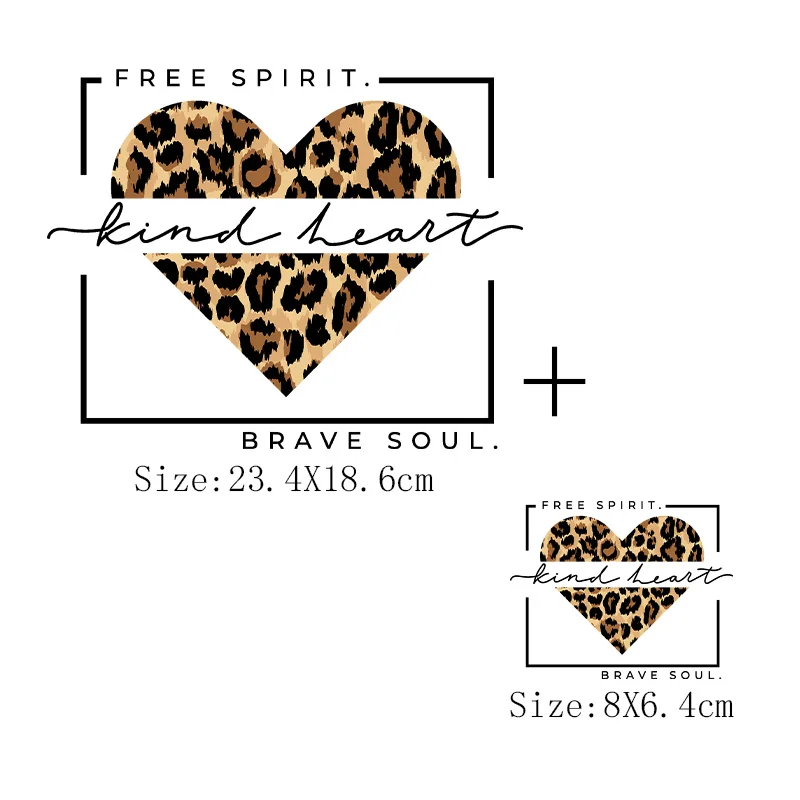 Leopard Heart Patch Brave Soul Thermal Stickers On Clothes DIY T-Shirt Coat Free Spirit Girl Heat Transfer Vinyl Ironing Patches
Leopard Heart Patch Brave Soul Thermal Stickers On Clothes DIY T-Shirt Coat Free Spirit Girl Heat Transfer Vinyl Ironing Patches