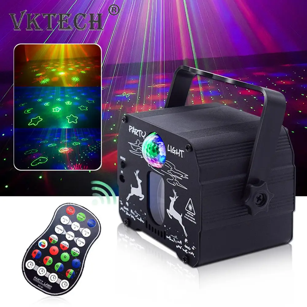 

USB Elk Mini Laser Lamp Pattern Festival KTV Decoration Voice Control Stage Star Projection Atmosphere Light Starry Sky Nightlig
