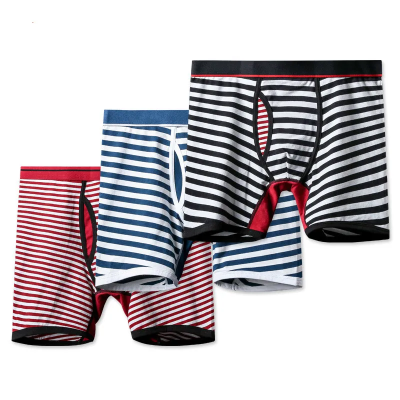 Striped Cotton Men's Underwear Lengthened Sports Boxer Briefs Large Size 4xl-6xl 100-135kg Can Wear Boxer Briefs 1pcs & 3pcs/lot
Striped Cotton Men's Underwear Lengthened Sports Boxer Briefs Large Size 4xl-6xl 100-135kg Can Wear Boxer Briefs 1pcs & 3pcs/lot