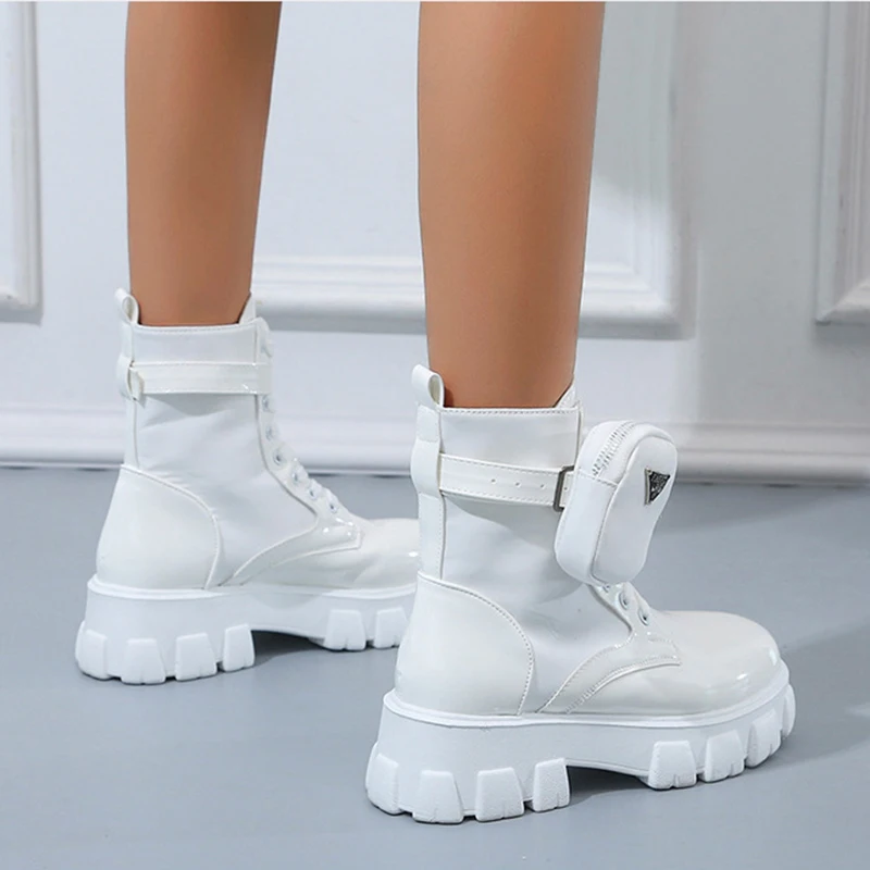 White Nude Boots Fashion Pocket Thick-soled Boots Lace-up Martin Boots Women's Shoes Knight Boots Shoes Women 2021 PU Girly Shoe
White Nude Boots Fashion Pocket Thick-soled Boots Lace-up Martin Boots Women's Shoes Knight Boots Shoes Women 2021 PU Girly Shoe