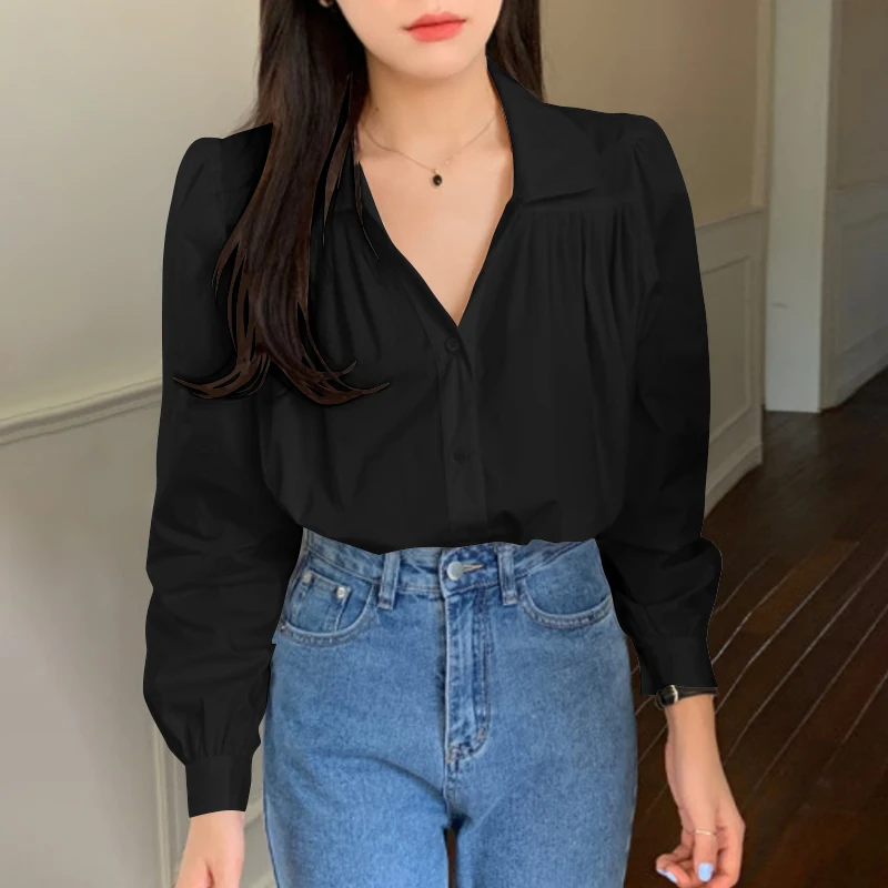 Casual OL Work Casual Fashion Shirt Chemise 2022 ZANZEA Autumn Women Solid Long Sleeve Blouse Lapel Tunic Pleated Blusas Tops
Casual OL Work Casual Fashion Shirt Chemise 2022 ZANZEA Autumn Women Solid Long Sleeve Blouse Lapel Tunic Pleated Blusas Tops