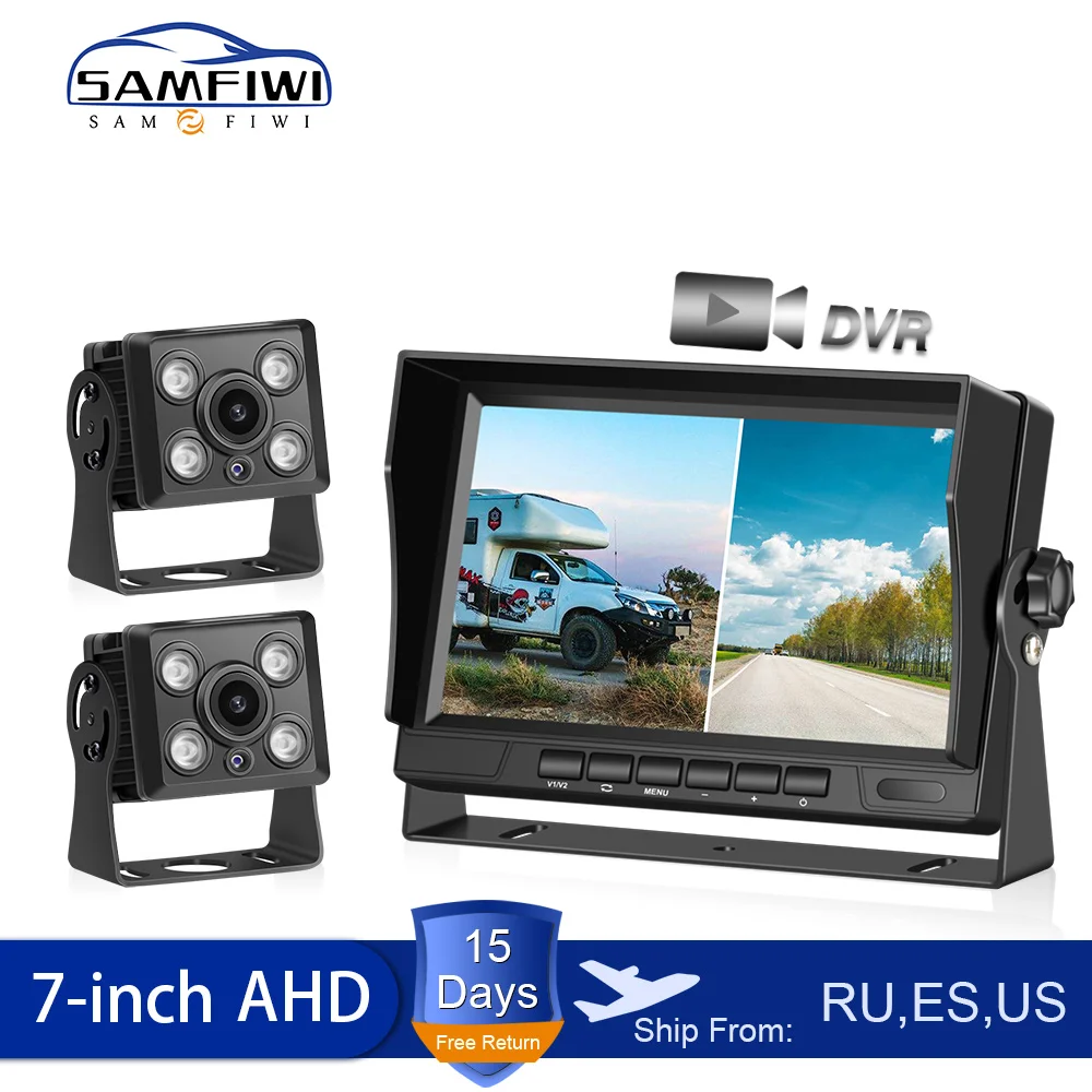 7 inch Car Monitor AHD Screen Recording DVR With IR Night Vision Backup Camera Vehicle Rear View For TRUCK RV BUS | Автомобили и