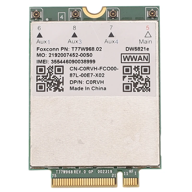 T77W968 DW5821E Snapdragon X20 LTE Cat16 1 Гбит/с FDD TDD 4G сим карту для Dell 5420 5424 7424 ноутбук|Сетевые