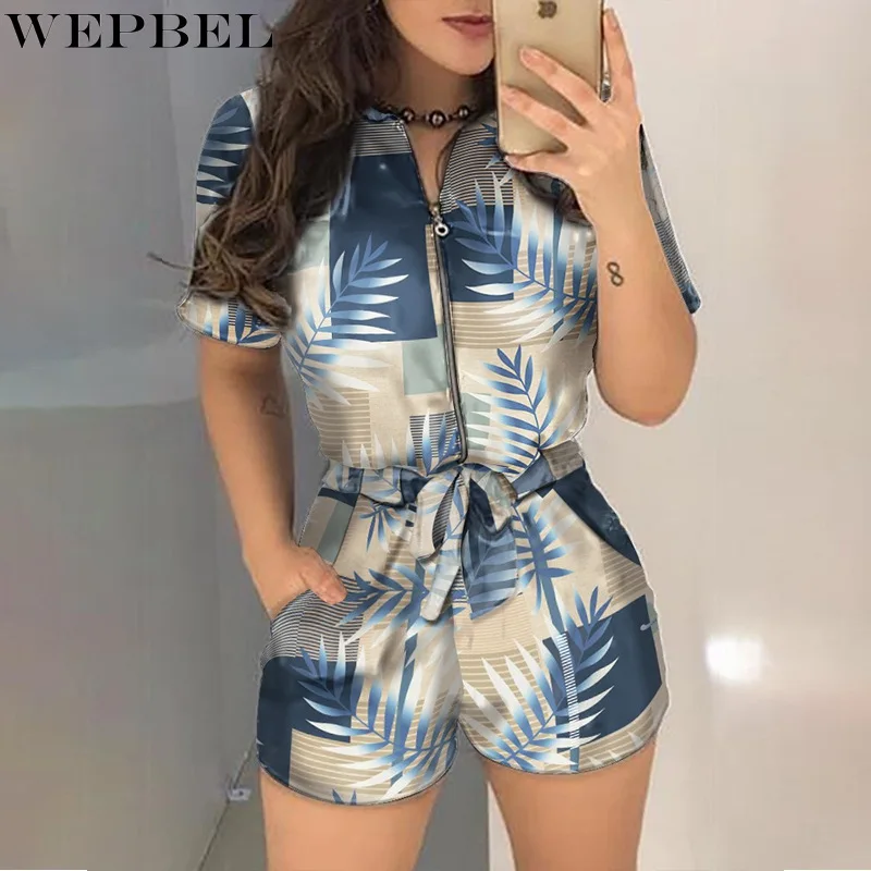 WEPBEL с принтом на шнуровке Комбинезоны женские тонкие костюмы для подвижных игр летние шорты с длинным рукавом на молнии отложной воротник к...
WEPBEL с принтом на шнуровке Комбинезоны женские тонкие костюмы для подвижных игр летние шорты с длинным рукавом на молнии отложной воротник к...