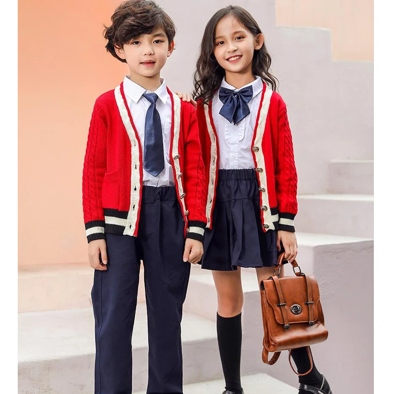 Kids Autumn Korean School Uniforms Girls Boys Sweater Shirt Tops Skirts Clothes Tie Set Elementary school Student Outfits Suits
Kids Autumn Korean School Uniforms Girls Boys Sweater Shirt Tops Skirts Clothes Tie Set Elementary school Student Outfits Suits