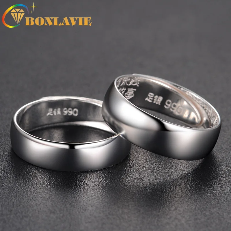 990 Silver Smooth Opening Ring Couple Pair Widened Surface Simple Sterling Silver Ring Men Ring 6mm 5mm Width Inscribed Sutra
990 Silver Smooth Opening Ring Couple Pair Widened Surface Simple Sterling Silver Ring Men Ring 6mm 5mm Width Inscribed Sutra