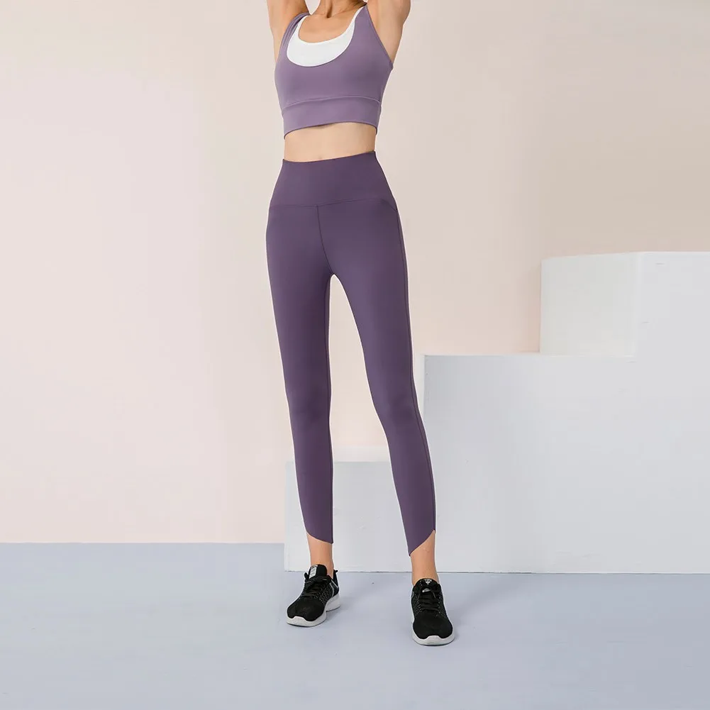 Women's Sports Fitness Double-sided Brocade Nude Yoga Pants High-waist Hip-lifting Fitness Sports Tight Stretch Running Pants
Women's Sports Fitness Double-sided Brocade Nude Yoga Pants High-waist Hip-lifting Fitness Sports Tight Stretch Running Pants