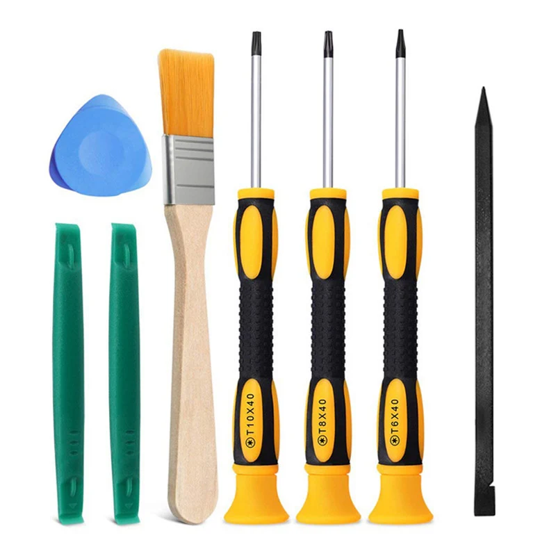 8Pcs/Set Torx T8 T6 T10 H35 Screwdriver Opening Tools Set Repair Tool Kit Screw Driver Pry For One 360 PS3 PS4
8Pcs/Set Torx T8 T6 T10 H35 Screwdriver Opening Tools Set Repair Tool Kit Screw Driver Pry For One 360 PS3 PS4