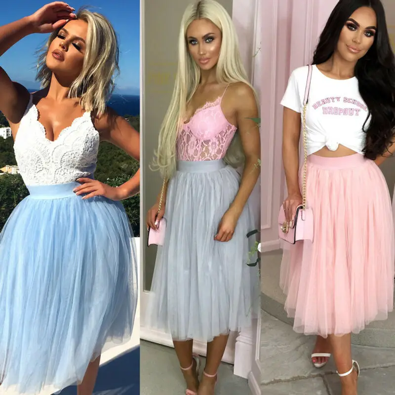 Womens Girl Princess Ballet Tulle Tutu Skirt Summer Fashion Ladies Boho Ruffle Midi Skirt High Waist Beach Holiday Skirts
Womens Girl Princess Ballet Tulle Tutu Skirt Summer Fashion Ladies Boho Ruffle Midi Skirt High Waist Beach Holiday Skirts