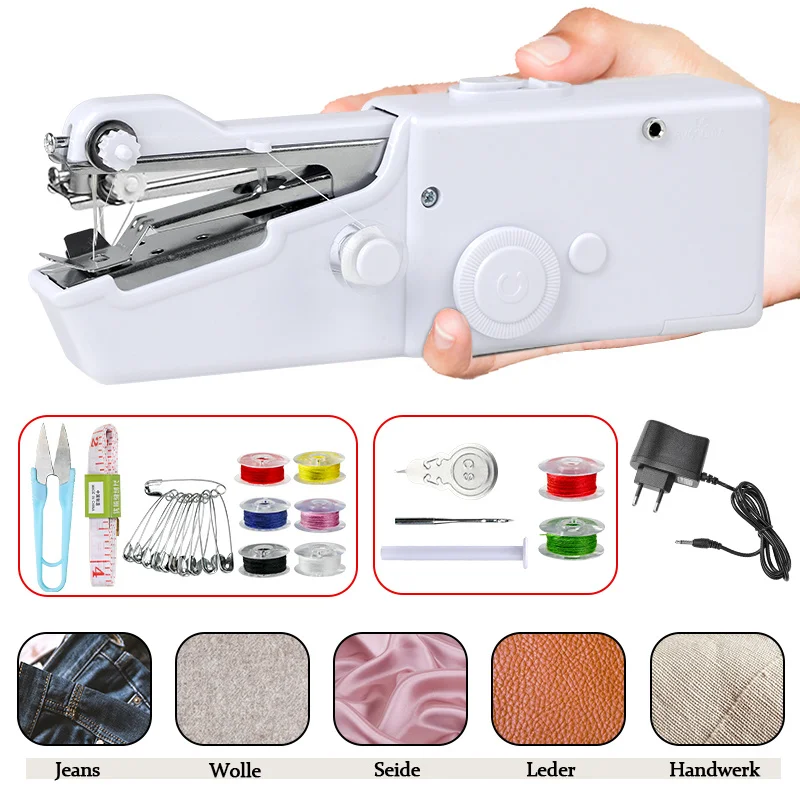 Portable Mini Hand Sewing Machine Household handheld Sewing Machine Electric Stitch Needlework Set for DIY Clothes Stitchin
Portable Mini Hand Sewing Machine Household handheld Sewing Machine Electric Stitch Needlework Set for DIY Clothes Stitchin