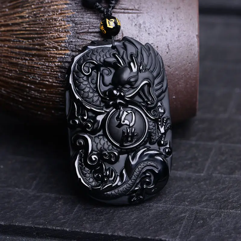 Natural Obsidian Hand carved Dragon Pendant Jewelry Lucky to ward off Evil Auspicious Amulet Pendant Jade Fine Jewelry
Natural Obsidian Hand carved Dragon Pendant Jewelry Lucky to ward off Evil Auspicious Amulet Pendant Jade Fine Jewelry