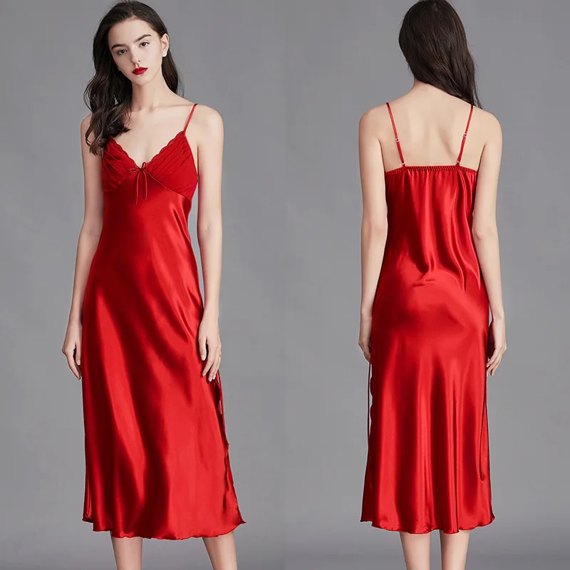 Women's Pajamas Satin Nightdress Silk Lace Underwear Sexy Lingerie Nightgown Long Sleepwear Plus Size Dressing Gown Home Clothes
Women's Pajamas Satin Nightdress Silk Lace Underwear Sexy Lingerie Nightgown Long Sleepwear Plus Size Dressing Gown Home Clothes