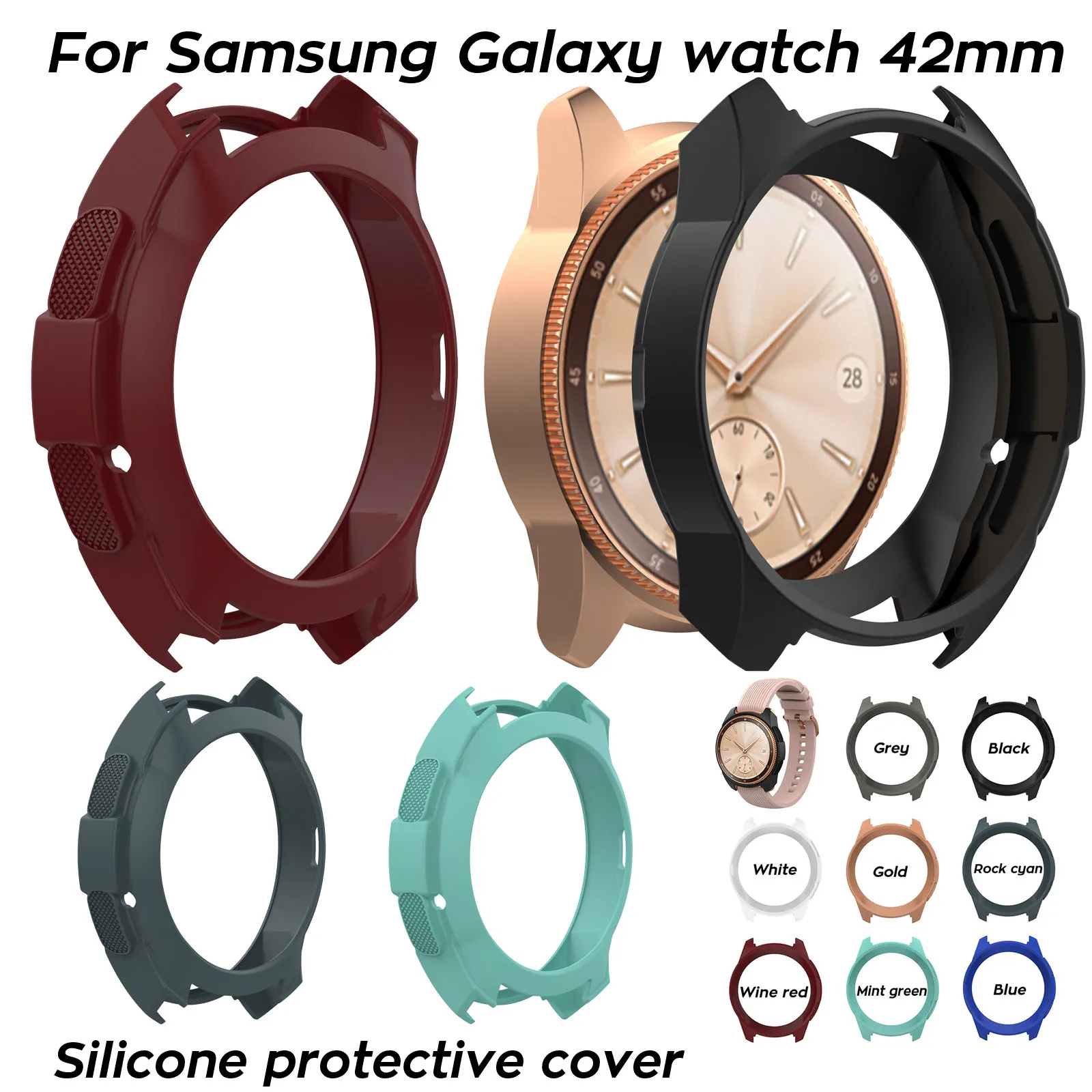 8 Colors Silicone Case For Samsung Galaxy Watch 42mm Cover All-Around TPU Bumper Shell Frame Accessories
8 Colors Silicone Case For Samsung Galaxy Watch 42mm Cover All-Around TPU Bumper Shell Frame Accessories
