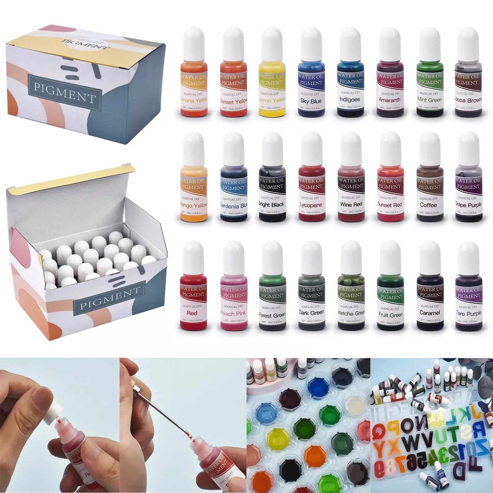 10ml Colors Pigment Set Resin Kit DIY Epoxy Resin Mold Candle Pigment Dye Ink Color Essence Liquid Art Diffusion Jewelry Making
10ml Colors Pigment Set Resin Kit DIY Epoxy Resin Mold Candle Pigment Dye Ink Color Essence Liquid Art Diffusion Jewelry Making