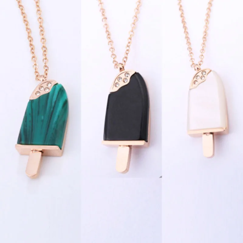 Japan and Korea's New Titanium Steel Rose Gold White Shellfish Peacock Stone Ice Cream Necklace Women's Pendant Collarbone Chain
Japan and Korea's New Titanium Steel Rose Gold White Shellfish Peacock Stone Ice Cream Necklace Women's Pendant Collarbone Chain
