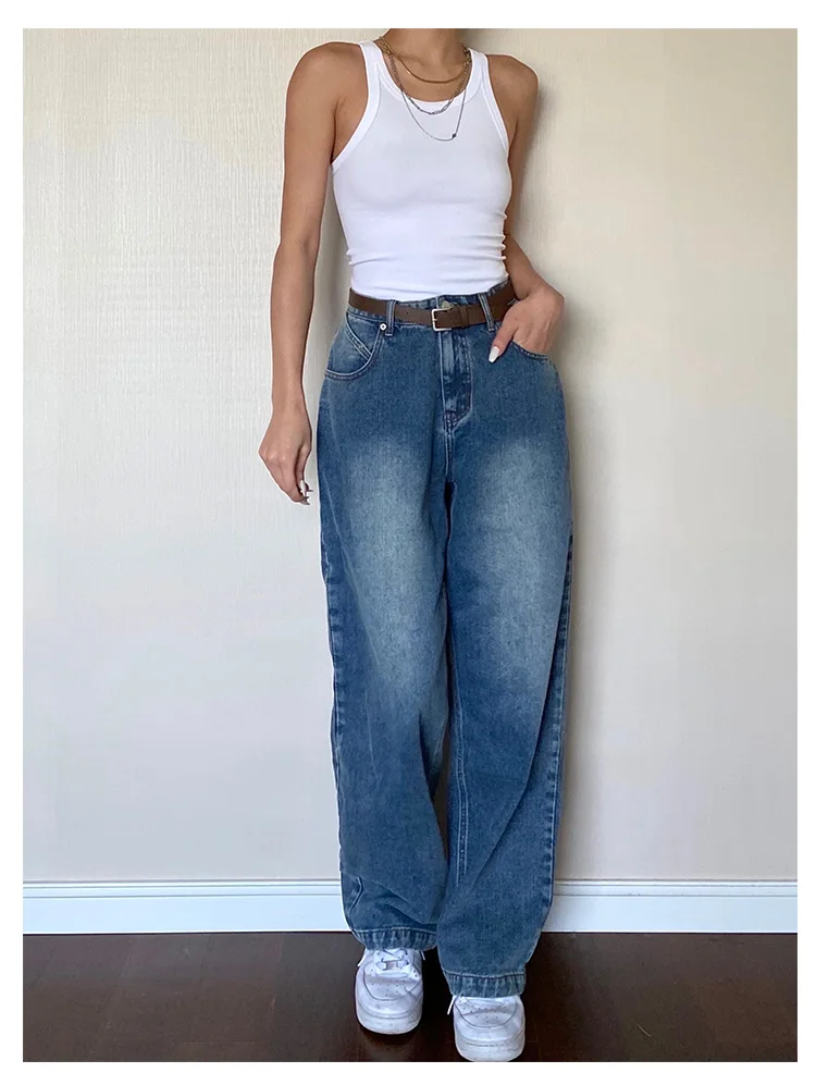 2022 S/S new product distressed retro hot girl loose and thin blue mopping jeans straight leg pants women
2022 S/S new product distressed retro hot girl loose and thin blue mopping jeans straight leg pants women