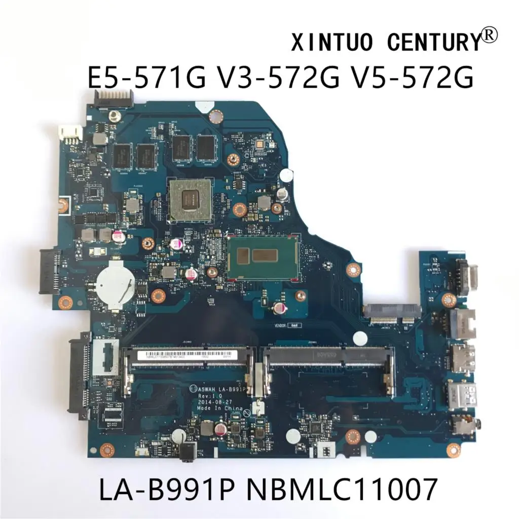 NBMLC11007 For Acer Aspire E5-571G V3-572G V5-572G Laptop Motherboard A5WAH LA-B991P With GT840M 2G I5-5200U 100% tested working
NBMLC11007 For Acer Aspire E5-571G V3-572G V5-572G Laptop Motherboard A5WAH LA-B991P With GT840M 2G I5-5200U 100% tested working