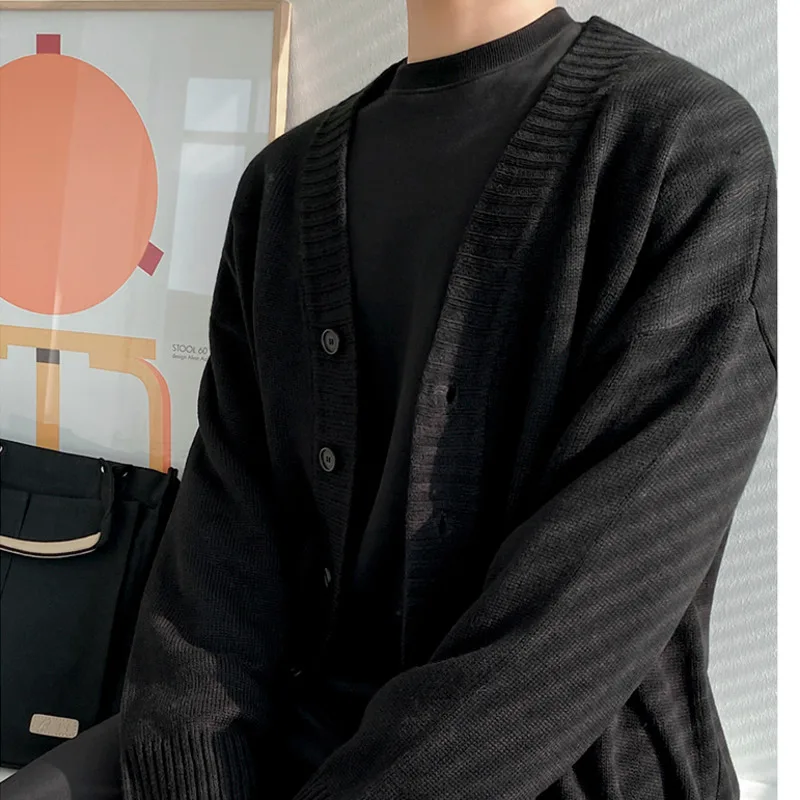 IEFB корейский однобортный трикотажный кардиган с V-образным вырезом свитер